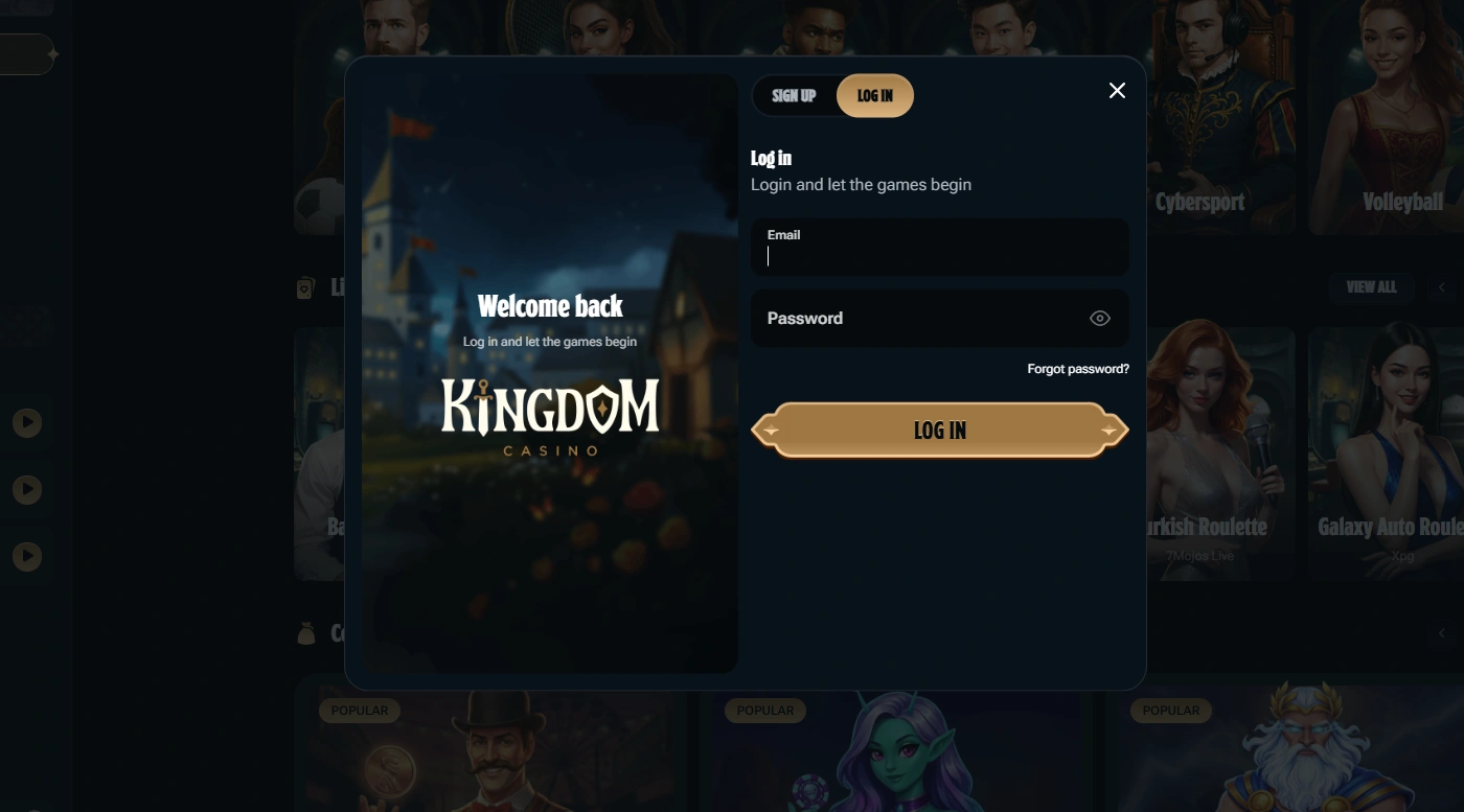 Casino Kingdom: how sign-up and first login work — Kingdom Casino